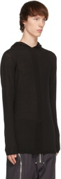 Rick Owens Black Cashmere Hoodie