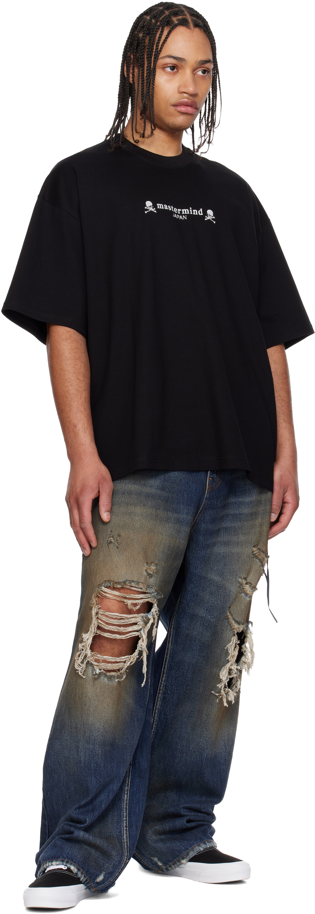 mastermind JAPAN Black OG Embroidery-Ish T-shirt