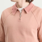 Bound Men's Snow Wash Jersey Half Zip Polo in Pink