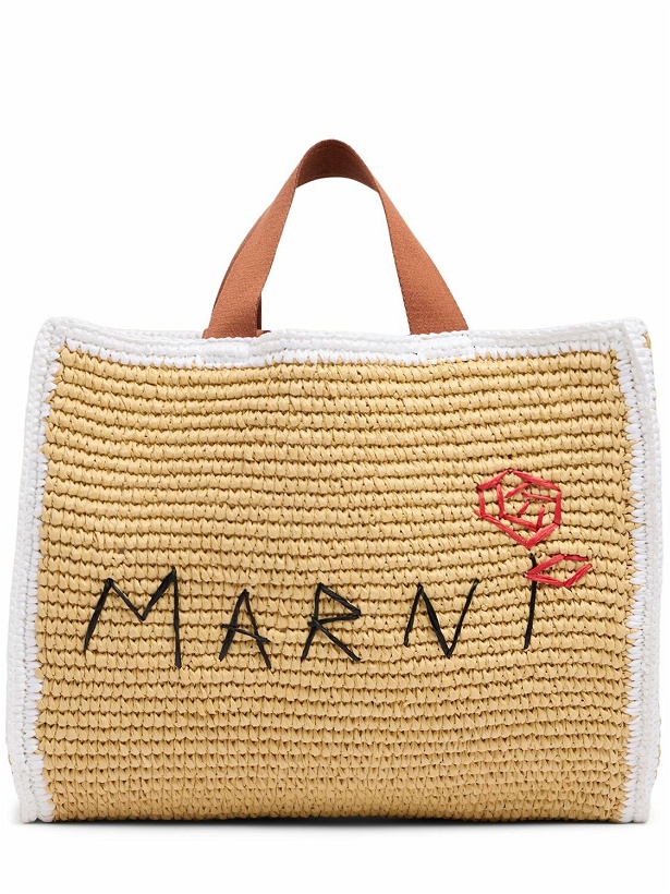 Photo: MARNI Medium Raffia Effect Shopping Bag
