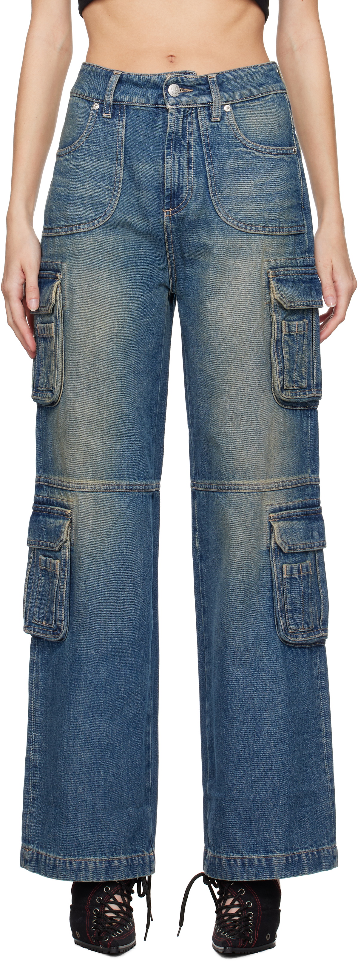 MISBHV Blue Cargo Jeans