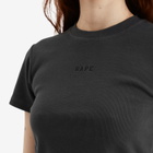 A Bathing Ape Women's Pigment Dyed Rib T-Shirt in Black