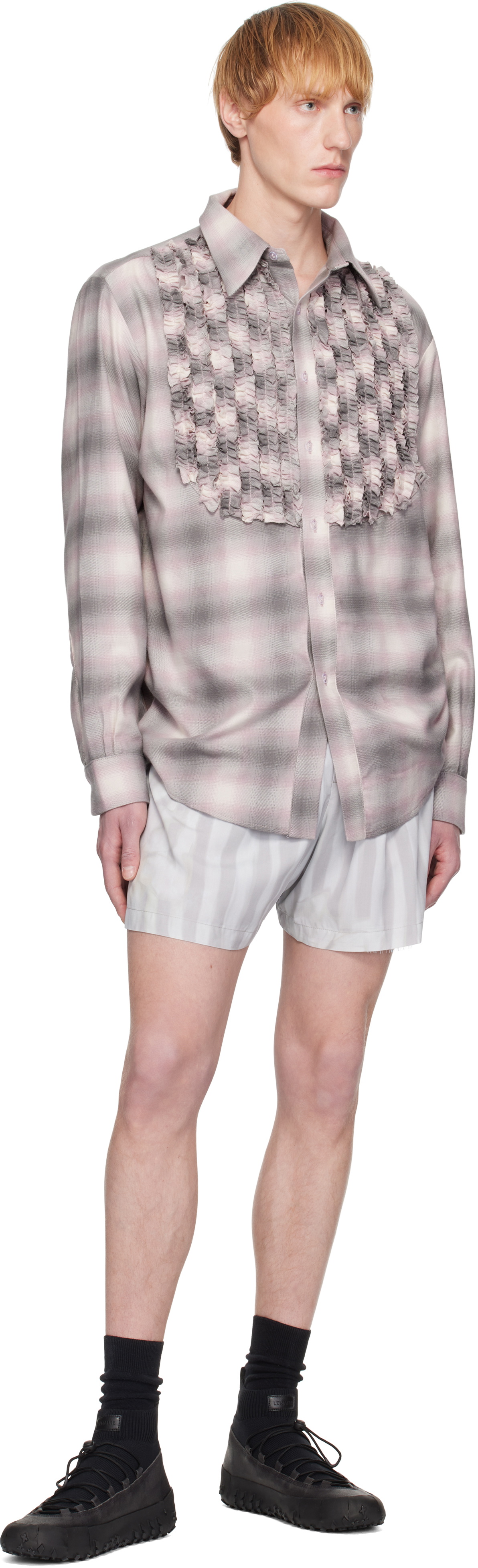 Collina Strada Purple Tuxedo Button Up Shirt