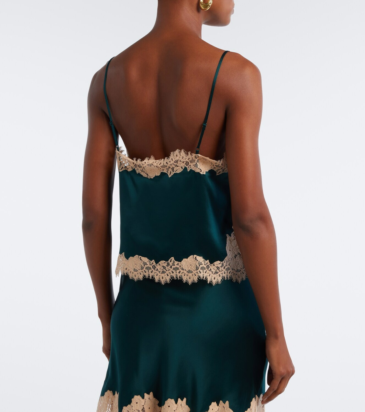 Dôen Kira lace-trimmed silk satin camisole