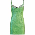 AREA NYC Women's Crystal Cup Mini Dress in Green