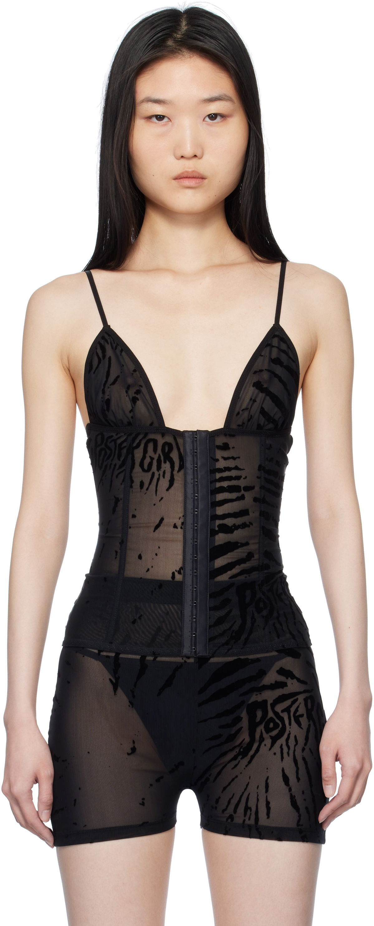 Poster Girl Black Doll Triangle Zebra Print Camisole