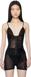 Poster Girl Black Doll Triangle Zebra Print Camisole