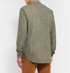 Massimo Alba - Grandad-Collar Watercolour-Dyed Cotton Oxford Shirt - Green