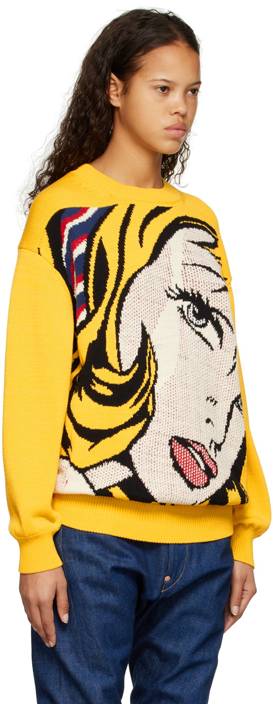 Junya Watanabe Yellow Graphic Sweater