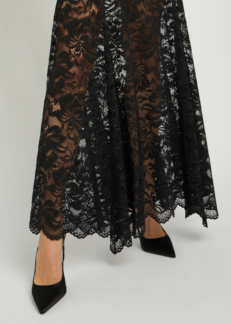 Rabanne Stretch-lace Maxi Skirt Black