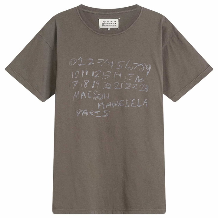 Photo: Maison Margiela Women's Margiela Number T-Shirt in Brown