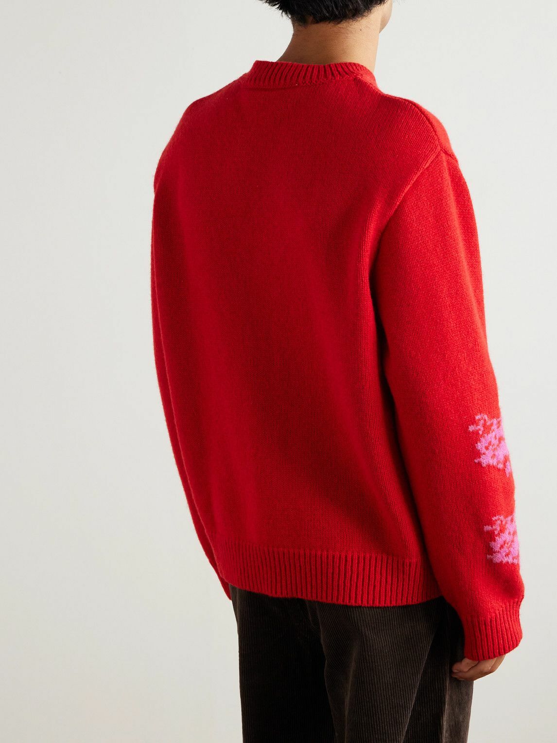 A Kind Of Guise - Floral-Jacquard Wool Sweater - Red