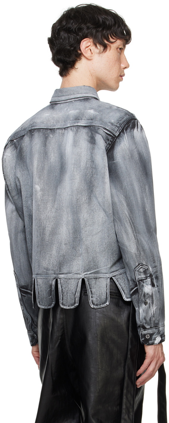 Juntae Kim Black Square Petal Corset Shirt