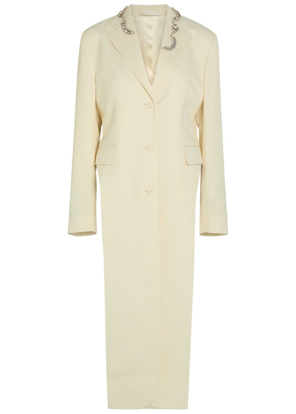 Photo: Simone Rocha Crystal-embellished Cut-out Woven Tailcoat Cream
