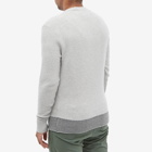 Oliver Spencer Men's Blenheim Contrast Hem Crew Knit in Grey/White