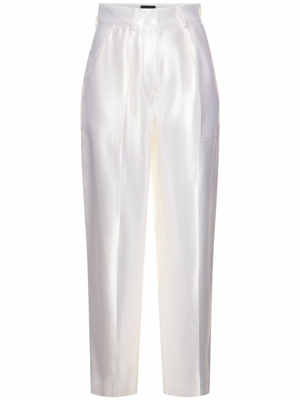 Photo: GIORGIO ARMANI Linen & Silk High Rise Straight Pants