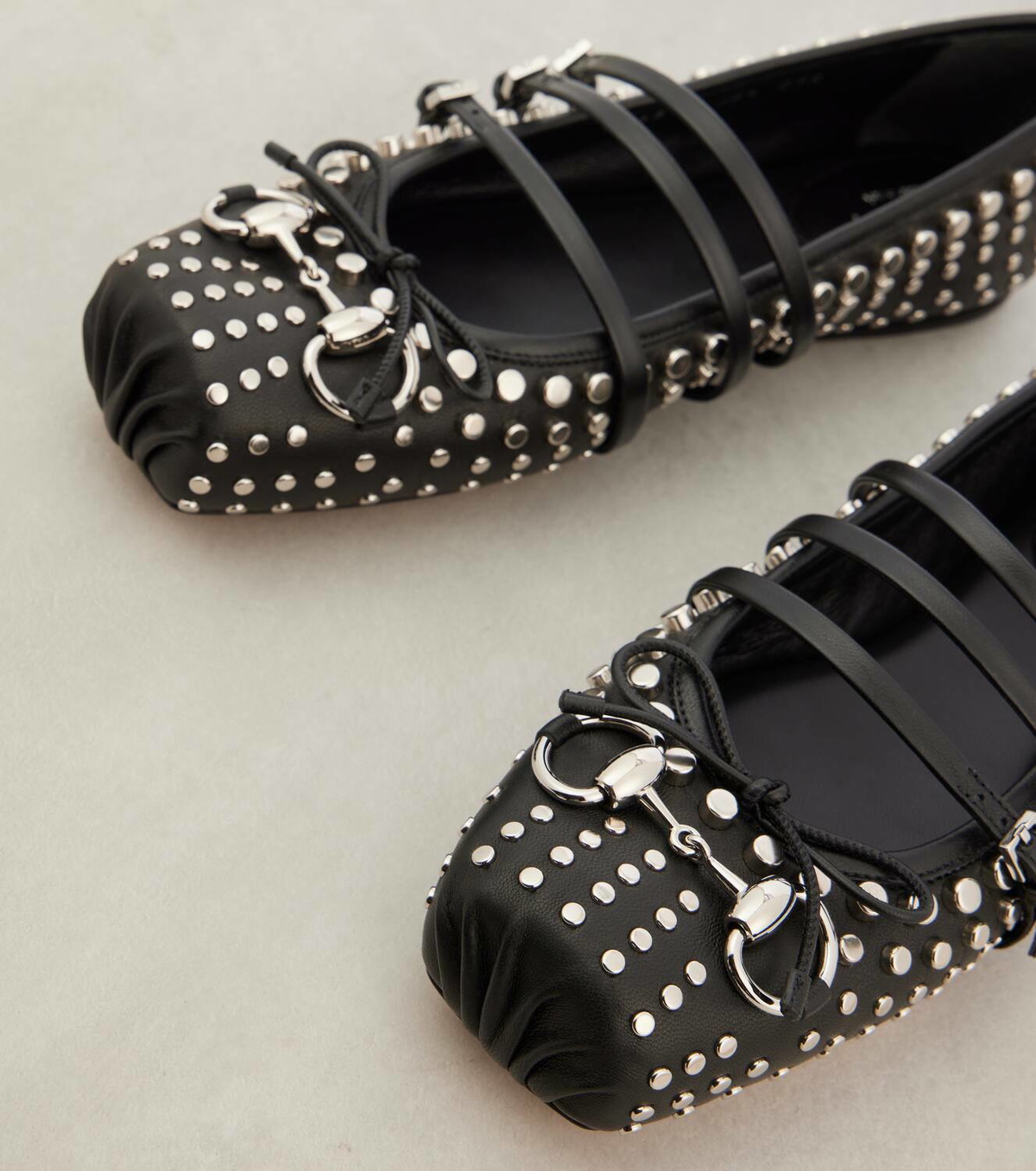 Gucci Gucci Horsebit studded leather ballet flats