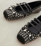 Gucci Gucci Horsebit studded leather ballet flats