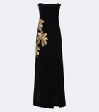 Costarellos Terrin embellished crêpe gown