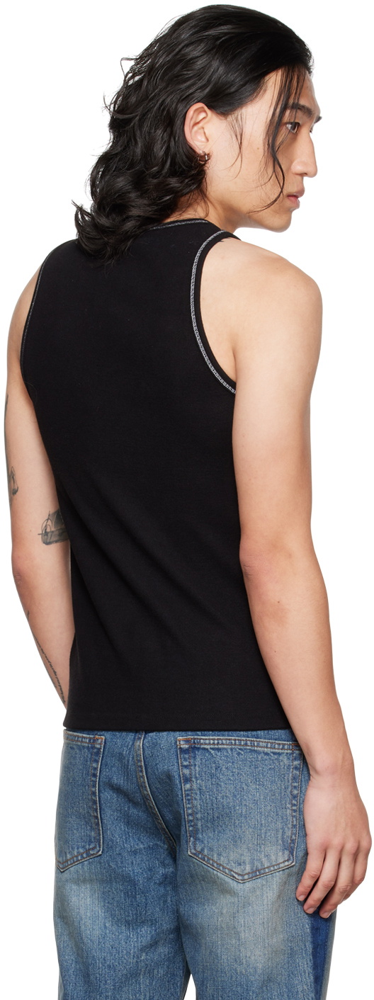 DRAE SSENSE Exclusive Black Embroidered Tank Top