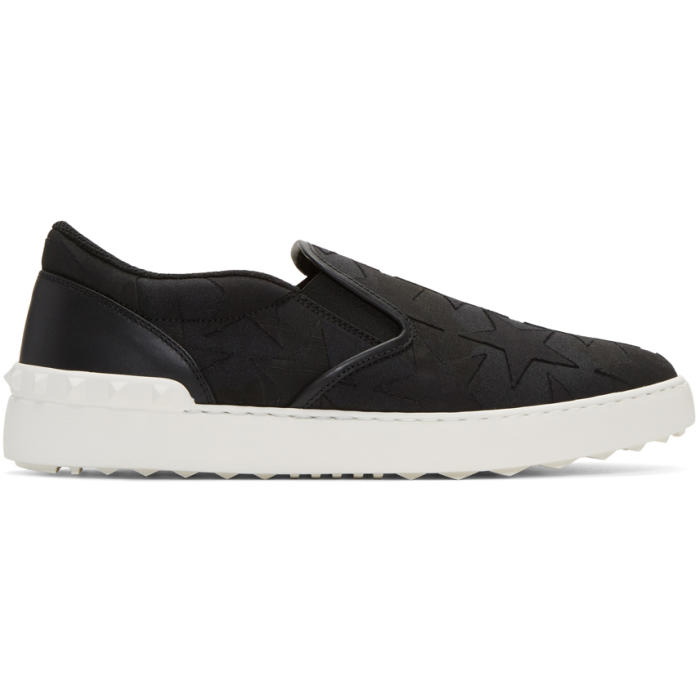 Photo: Valentino Black Valentino Garavani Rockstud Stars Slip-On Sneakers