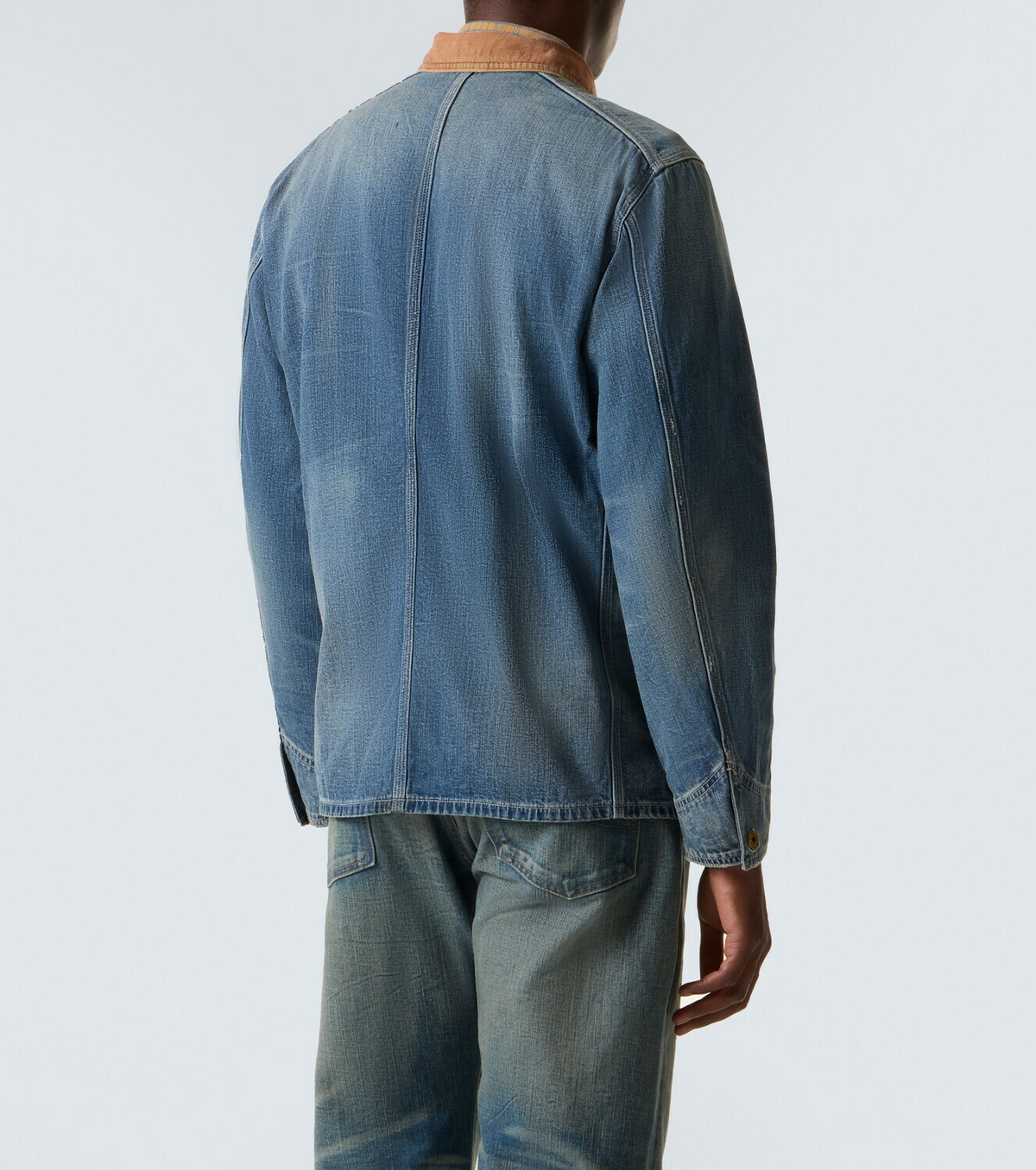 RRL Stockton corduroy-trimmed denim jacket
