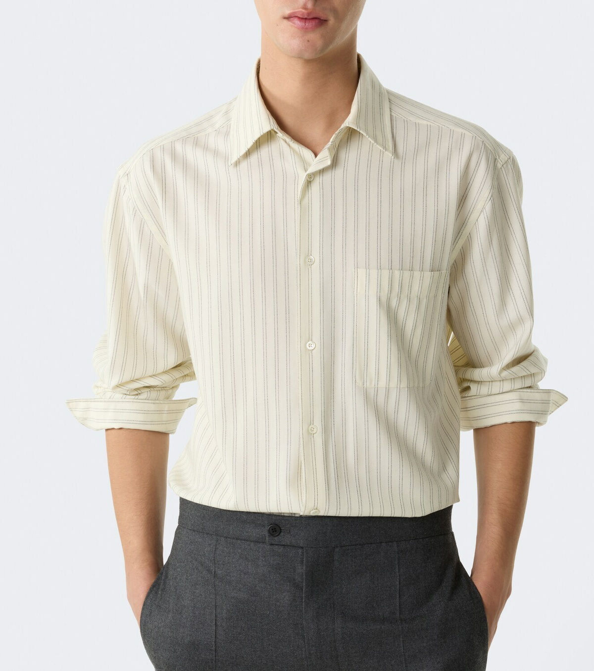 The Row Uday striped cotton poplin shirt