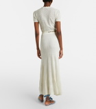 Self-Portrait Pointelle midi skirt