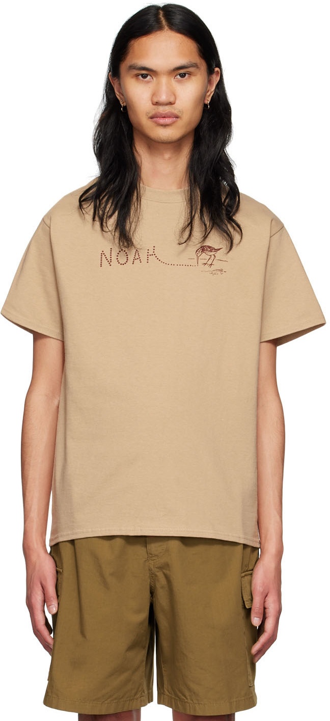Noah Tan Cotton T-Shirt Noah NYC
