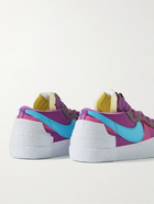 Nike - Sacai KAWS Blazer Low Suede-Trimmed Leather Sneakers - Purple