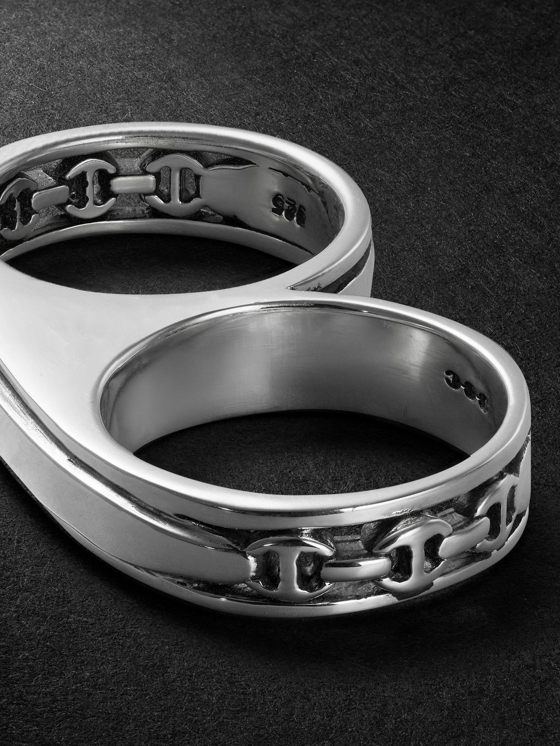 HOORSENBUHS - Bonded Double Barrel Knuckle Sterling Silver Ring - Silver