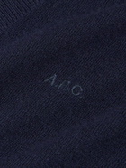 A.P.C. - Joe Logo-Embroidered merino Wool Cardigan - Blue