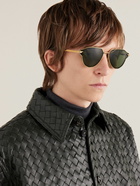 Bottega Veneta - Aviator-Style Gold-Tone and Acetate Sunglasses