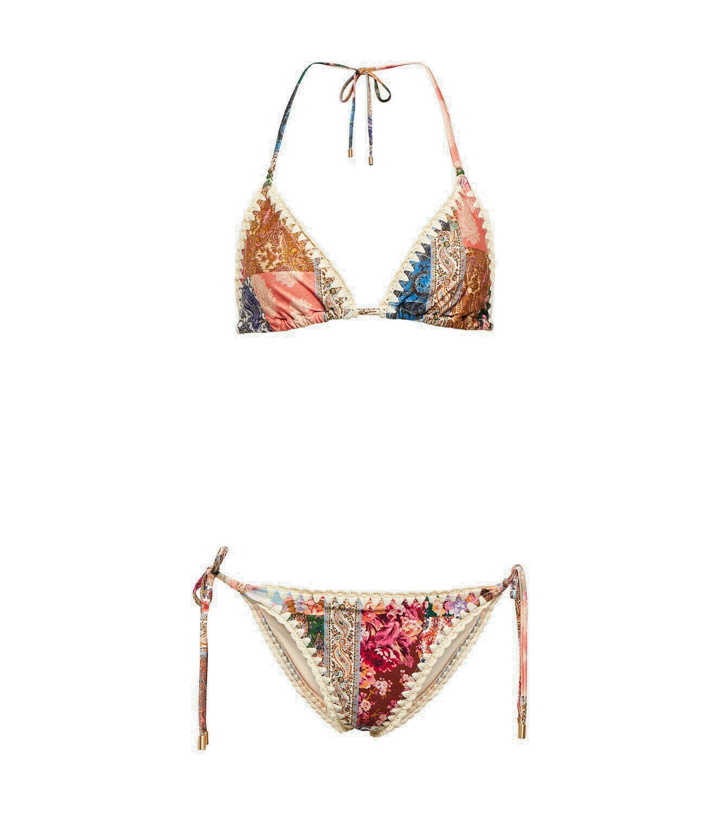 Photo: Zimmermann Devi printed crochet-trimmed bikini