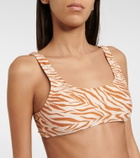 Reina Olga Rocky zebra-print bikini top
