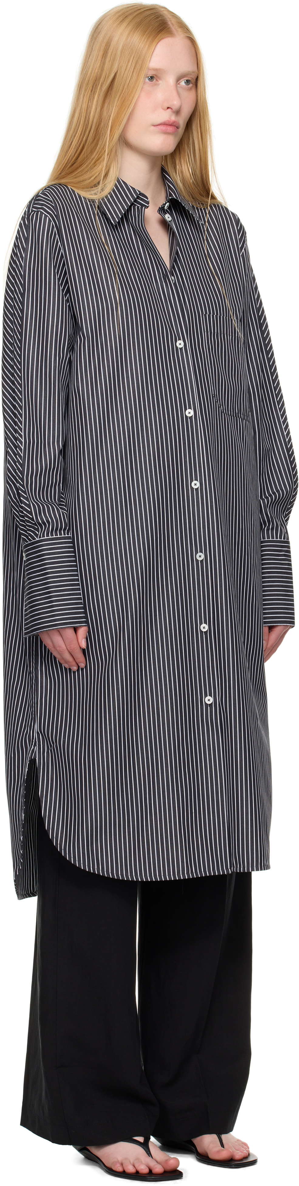 knee length dresses for ladies Mabelle Striped T-Shirt Midi Dress - Blue main image 1