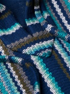 Alanui - Follow Your Nature Baja Striped Cotton Hoodie - Blue