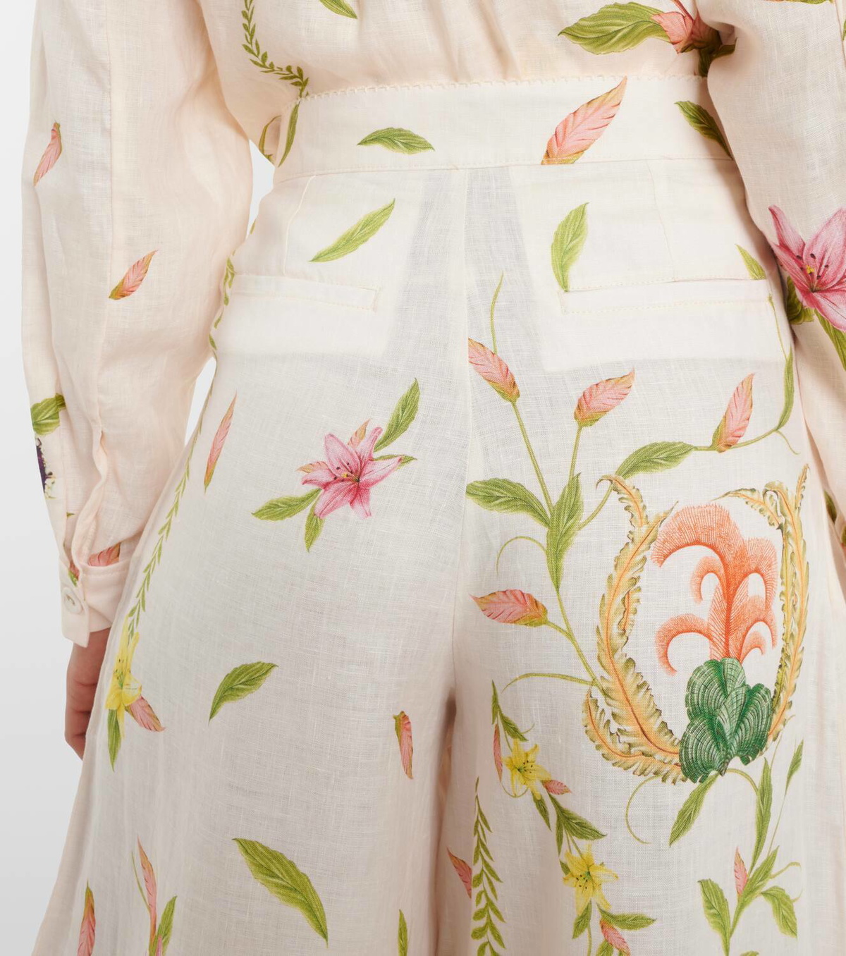 Agua by Agua Bendita Piñon Marina linen wide-leg pants