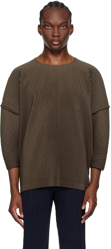 Photo: HOMME PLISSÉ ISSEY MIYAKE Khaki Monthly Color April Long Sleeve T-Shirt