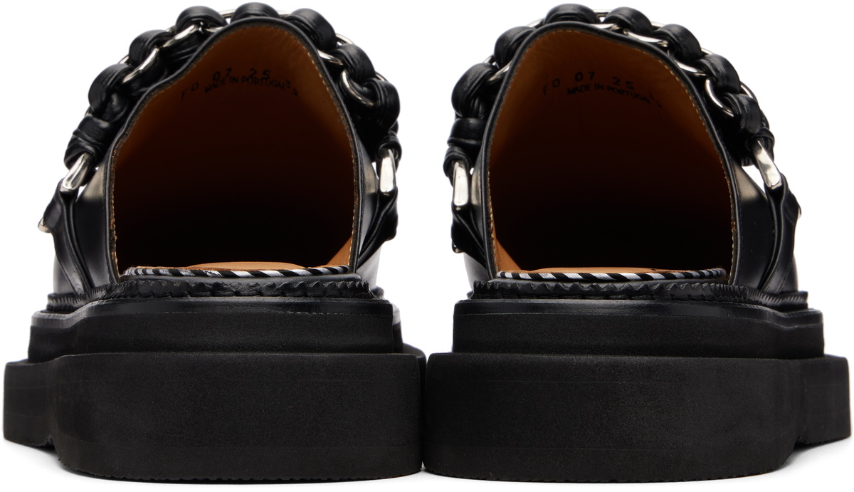 Toga Virilis Black Hard Leather Slip-on Loafers
