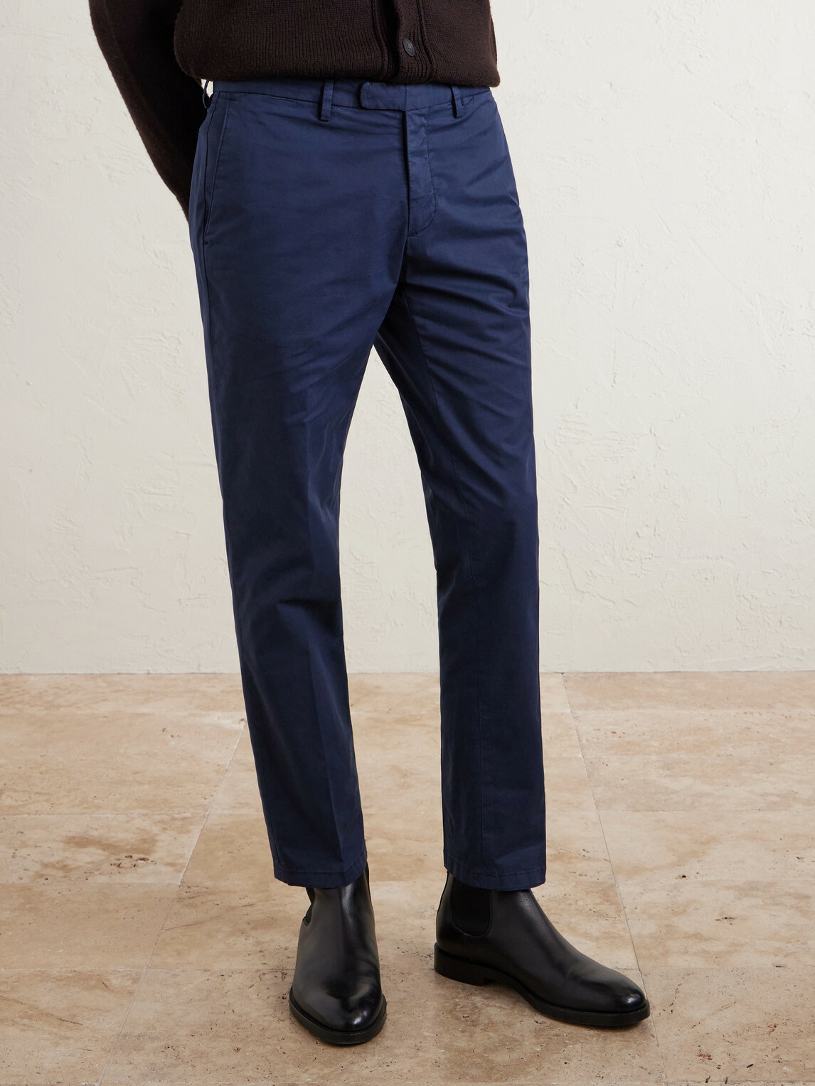 Boglioli - Tapered Cotton-Blend Trousers - Blue
