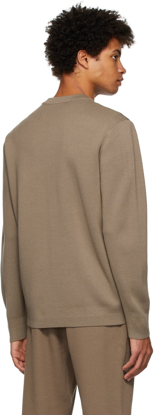 Theory Brown Paneled Cardigan