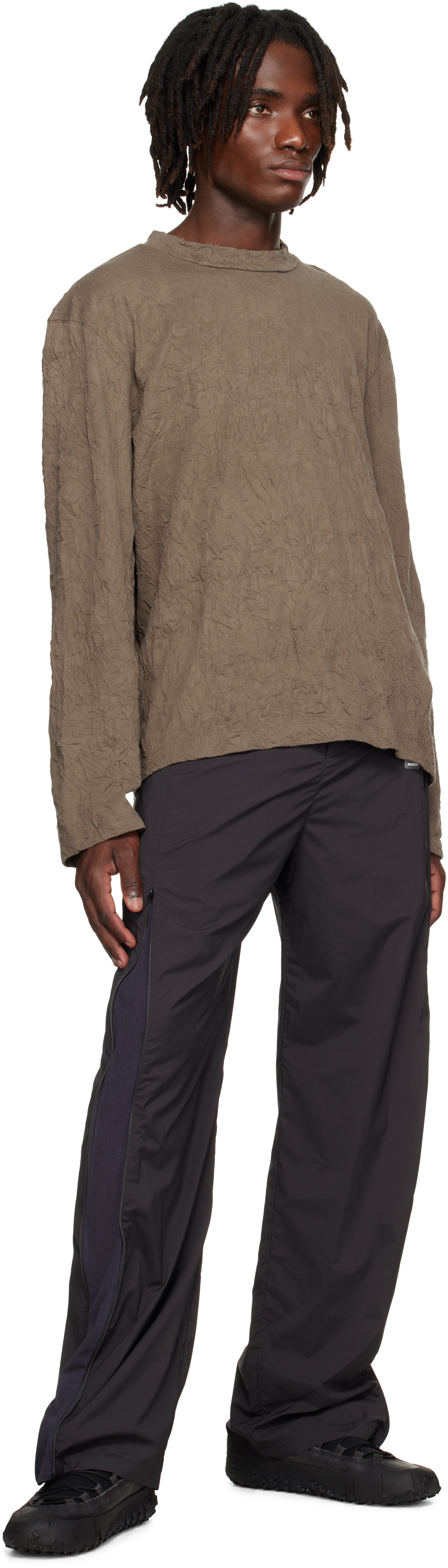 AMOMENTO Gray Side Vent Trousers