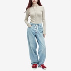 Good American Women's Virgo Rib Half Zip Body in Short Bread