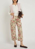 Free People Jamie Henley Ribbed Stretch-cotton top Ivory