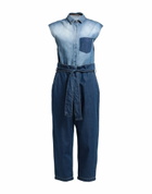 Manila Grace Womens Jumpsuit in Blue