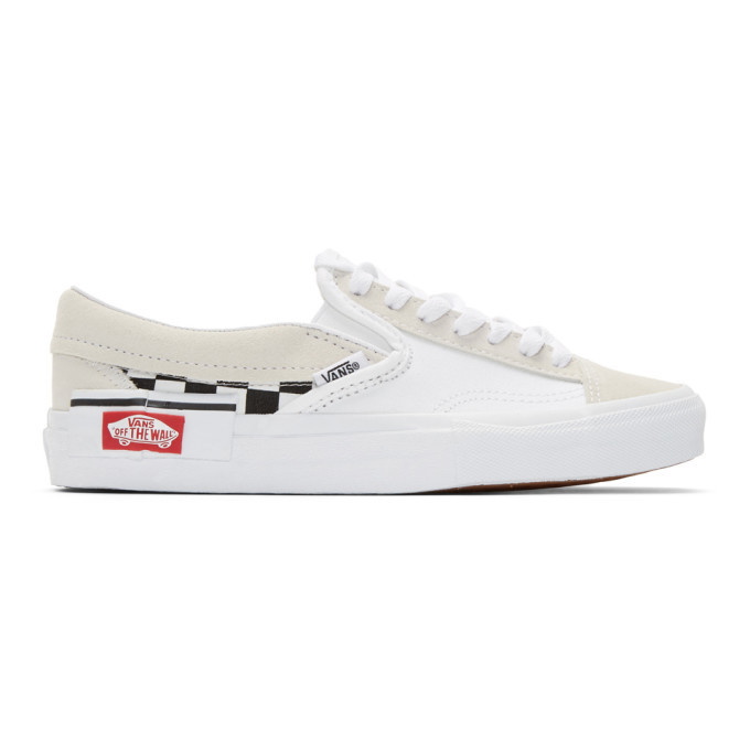 Photo: Vans White and Grey Checkerboard Cap Slip-On Sneakers