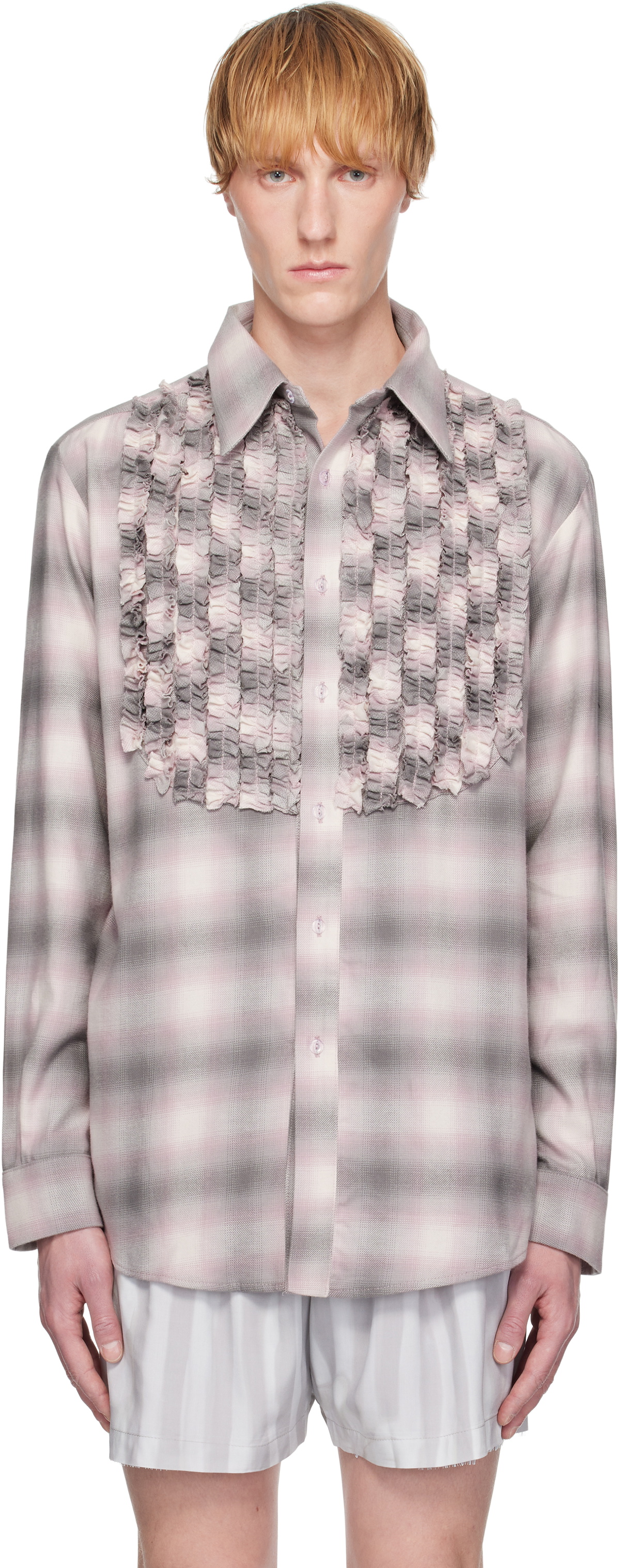 Collina Strada Purple Tuxedo Button Up Shirt