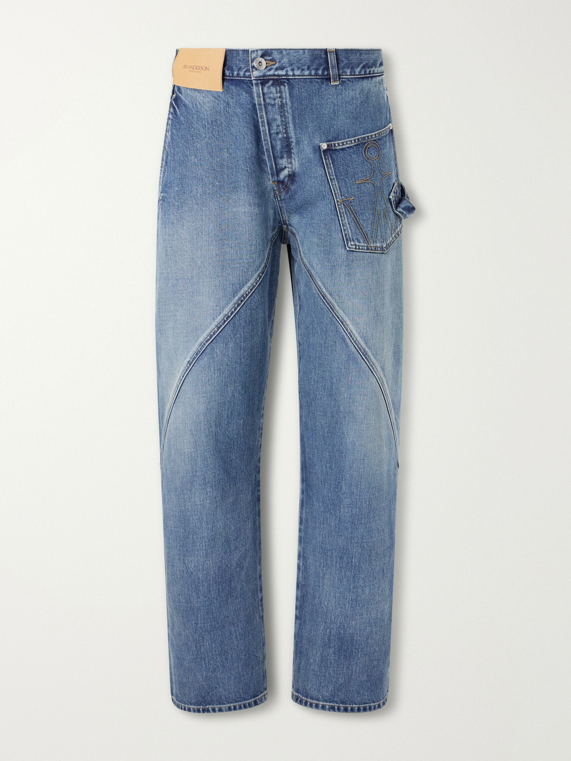 JW Anderson - Twisted Logo-Debossed Straight-Leg Jeans - Blue