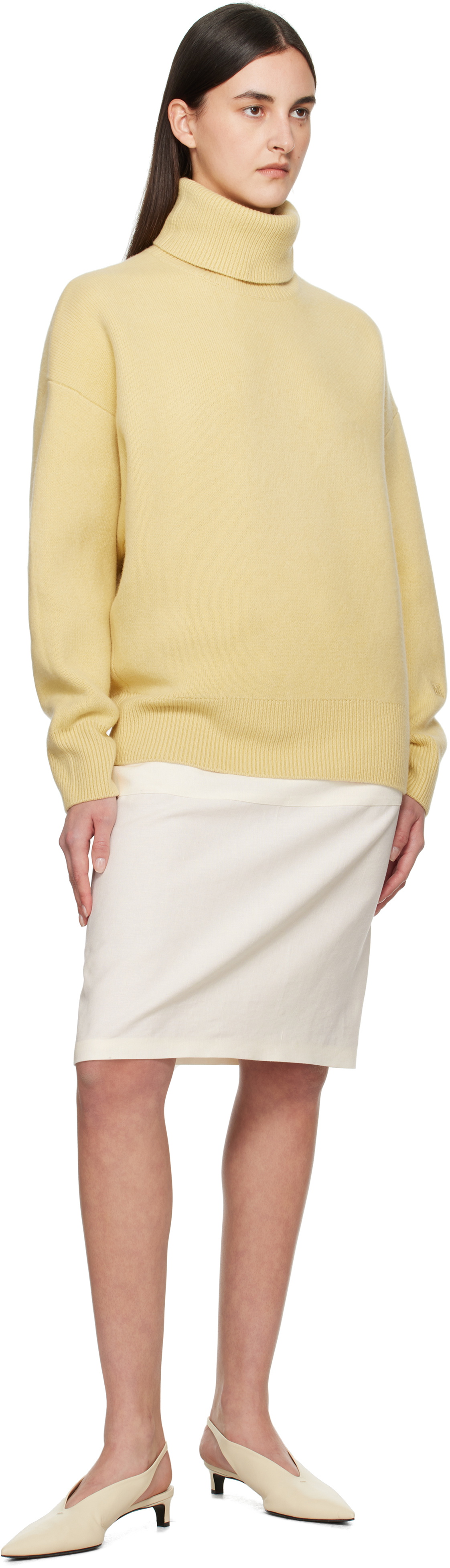 TOTEME Yellow Double-Knit Turtleneck Toteme